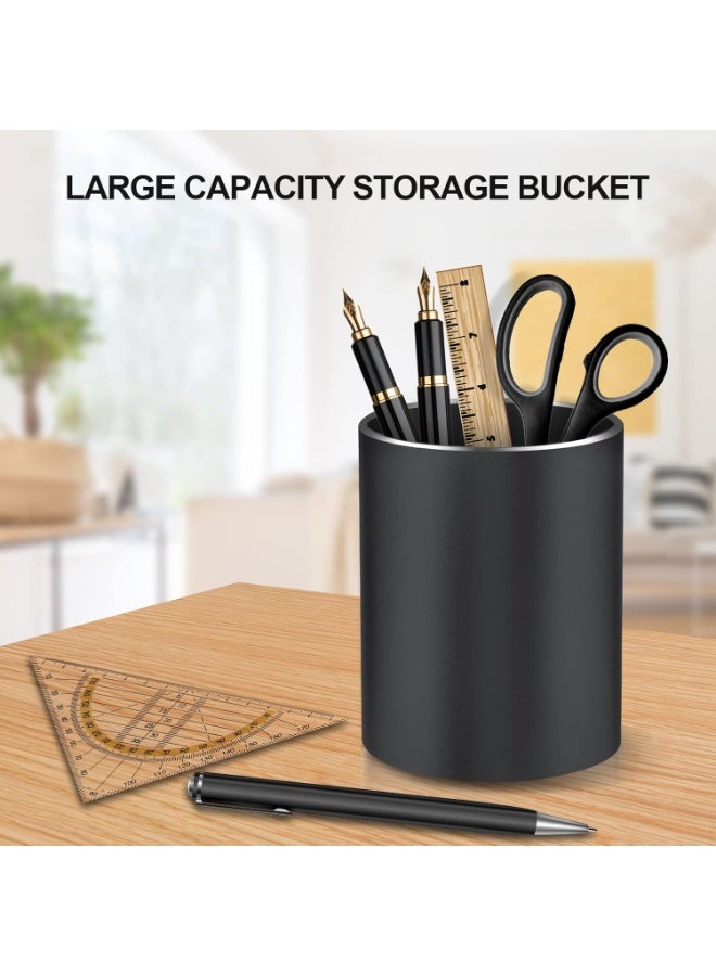 jaexest Pen Holder Pencil Holder for Desk, Metal pen pots for desk, Makeup Brush Holder, pencil cup, pen organizer for desk, for Office, School, Home, and Kids 3.9×3.14inch (Black) - Image 3